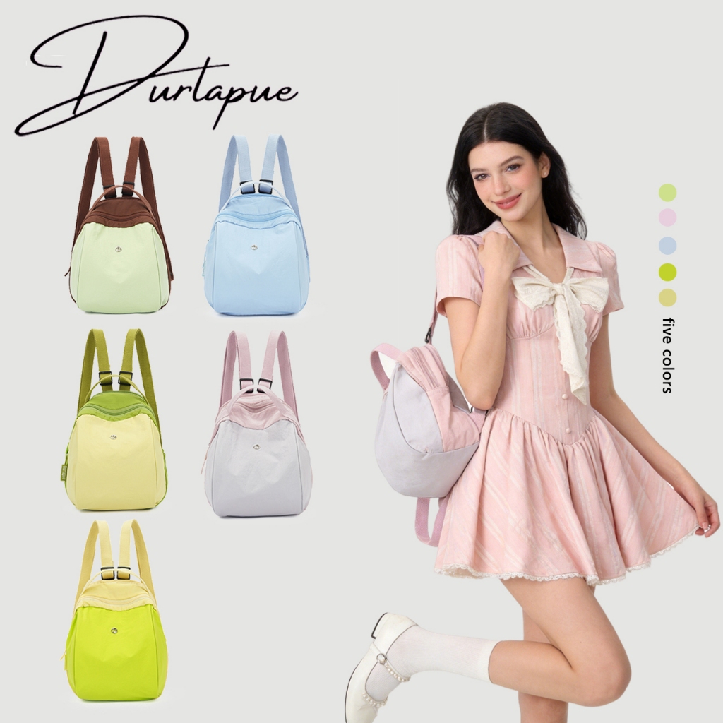 Durlapue-（ฤดูกาลเปิดเทอม）กระเป๋าเป้สะพายหลังขนาดเล็กยอดนิยมสำหรับผู้หญิง - ดีไซน์ไนลอนน้ำหนักเบาและเรียบง่าย