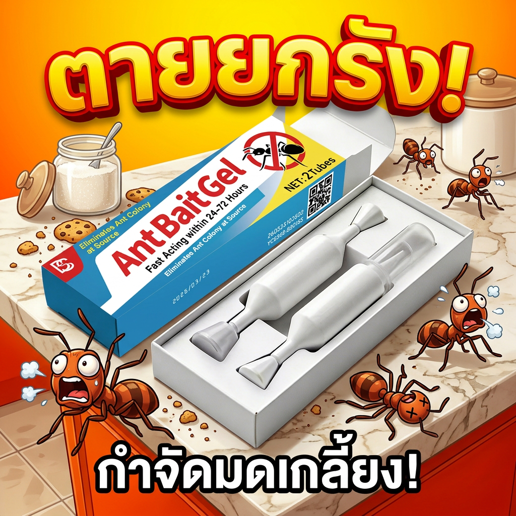 🐜หยดเดียวตายยกรัง🐜 เจลกำจัดมด เหยื่อกำจัดมด เหยื่อมด ยาฆ่ามด 80 ปี ปลอดมด 1 กล่อง 2 ชิ้น