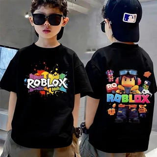 NASA เสื้อยืดเด็กแขนสั้น Roblox เสื้อเด็กผู้ชาย ผ้าฝ้าย 100% นุ่มสบาย ระบายอากาศดี สำหรับเด็กอายุ 1-12 ปี