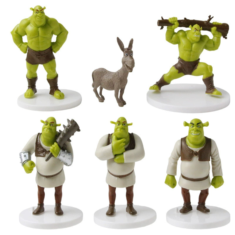 6 ชิ้น/เซ็ตภาพยนตร์ Shrek Action Figure ของเล่นอะนิเมะภาพยนตร์รุ่นสะสมตุ๊กตาแฟนของขวัญ