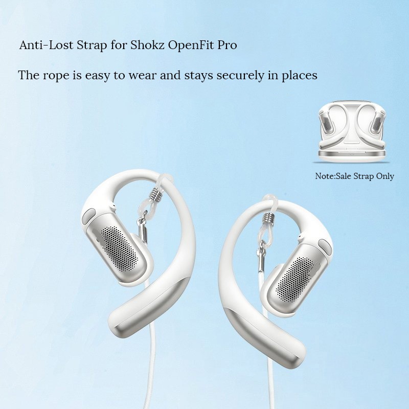 เชือกกีฬาป้องกันการสูญหายสําหรับ Shokz OpenFit Pro หูฟังไร้สายโพลีเอสเตอร์ลื่นสายคล้องคอหูฟังอุปกรณ์เสริม