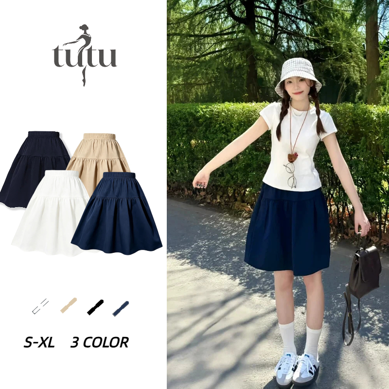 กระโปรง A-Line High Waist เอวสูง สําหรับผู้หญิง ผ้านุ่มสบายระบายอากาศได้สไตล์เกาหลี