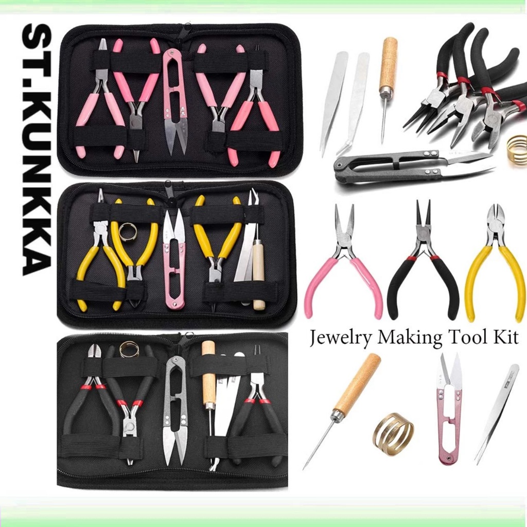 ชุดเครื่องมือทำเครื่องประดับ DIY พร้อมกระเป๋าเก็บ คีมทำสร้อย อุปกรณ์งานฝีมือ สำหรับมือใหม่
