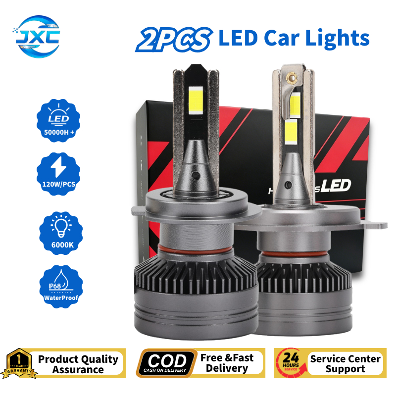 2 ชิ้น H1 H4 H7 หลอดไฟหน้า LED, 6000LM 6000K Clear Vision