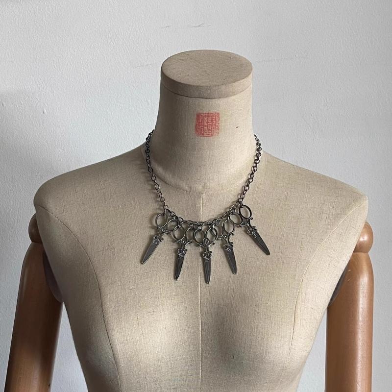 JPG Distressed กรรไกรสร้อยคออินเทรนด์ยุโรปอเมริกัน Niche Gotier สไตล์ Clavicle Chain Retro High-End 