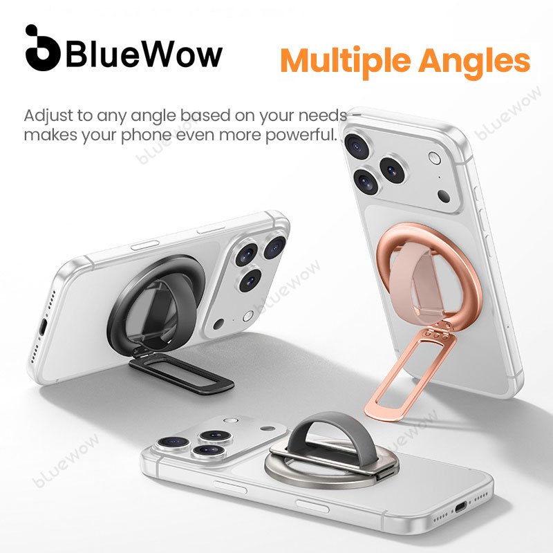 BlueWow ที่วางแหวนโทรศัพท์มือถือแบบแม่เหล็ก, ขาตั้งด้ามจับโทรศัพท์มือถือแบบถอดได้ MagSafe