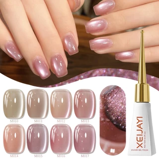 XEIJAYI 10ml-Super Bright Light Pink Cherry Blossom Cat Eye Gel ยาทาเล็บ 8 สีชุดเหมาะสําหรับทุกสีผิว