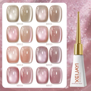 XEIJAYI 10ml-Super Bright Light Pink Cherry Blossom Cat Eye Gel ยาทาเล็บ 8 สีชุดเหมาะสําหรับทุกสีผิว