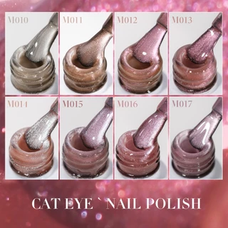 XEIJAYI 10ml-Super Bright Light Pink Cherry Blossom Cat Eye Gel ยาทาเล็บ 8 สีชุดเหมาะสําหรับทุกสีผิว