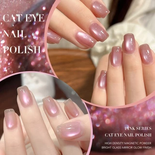 XEIJAYI 10ml-Super Bright Light Pink Cherry Blossom Cat Eye Gel ยาทาเล็บ 8 สีชุดเหมาะสําหรับทุกสีผิว