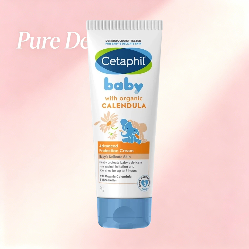 Cetaphil Baby Organic Calendula Protection Cream 85g, 8H Nourishing Barrier Cream สําหรับทารกแรกเกิด