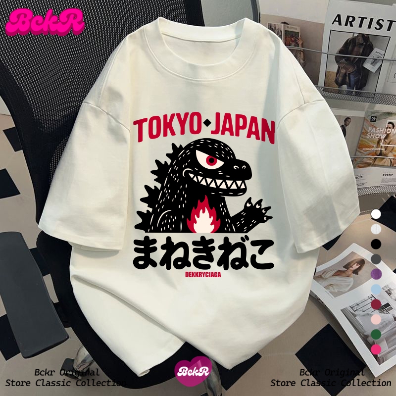 【จัดส่งตลอด 24 ชั่วโมง】🔥BCKR ลายการ์ตูน ชุดหน้าร้อน เสื้อ🦕 คอกลม oversize ผู้หญิง tshirt YG1535