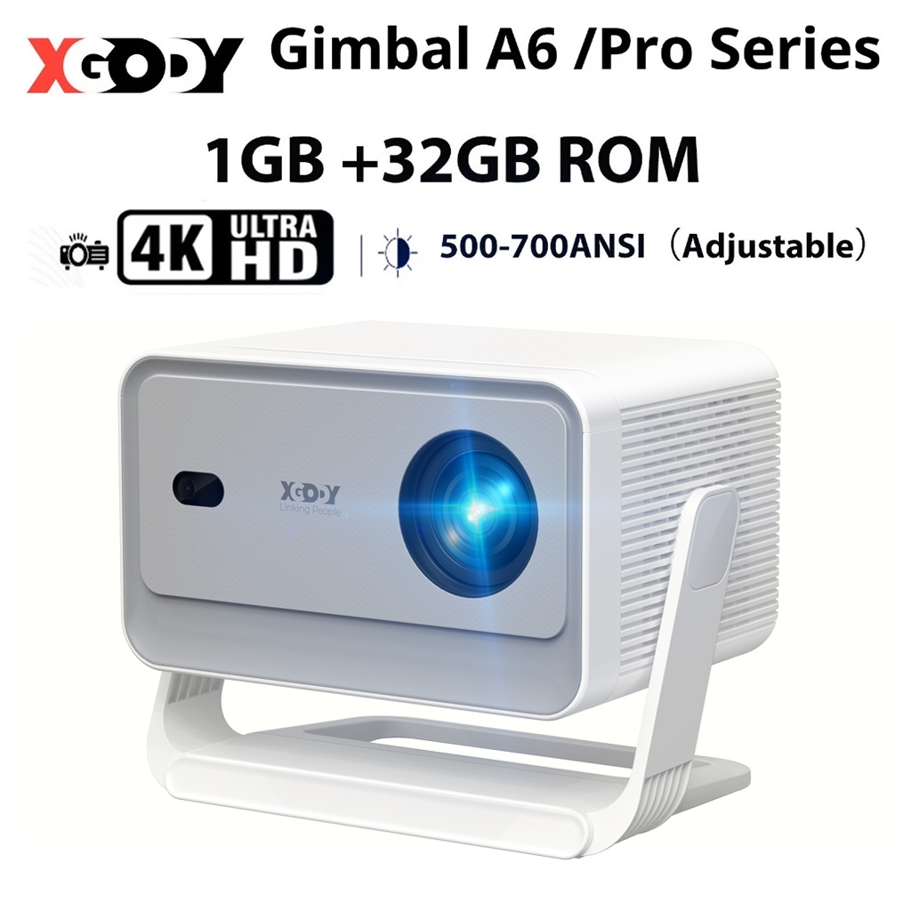 XGODY โปรเจคเตอร์มินิ A6 Series 1080P HD โปรเจคเตอร์พกพาสำหรับใช้ในบ้าน พร้อม YouTube ในตัว, โปรเจคเ