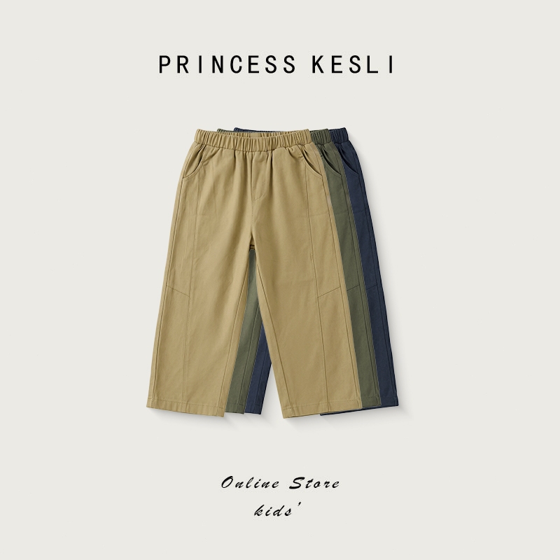 Princess Kesli กางเกงลำลองสำหรับเด็ก สไตล์เกาหลี ผ้านุ่ม ใส่สบาย เสื้อผ้าเด็ก สำหรับเด็กผู้ชาย 2-12 ปี