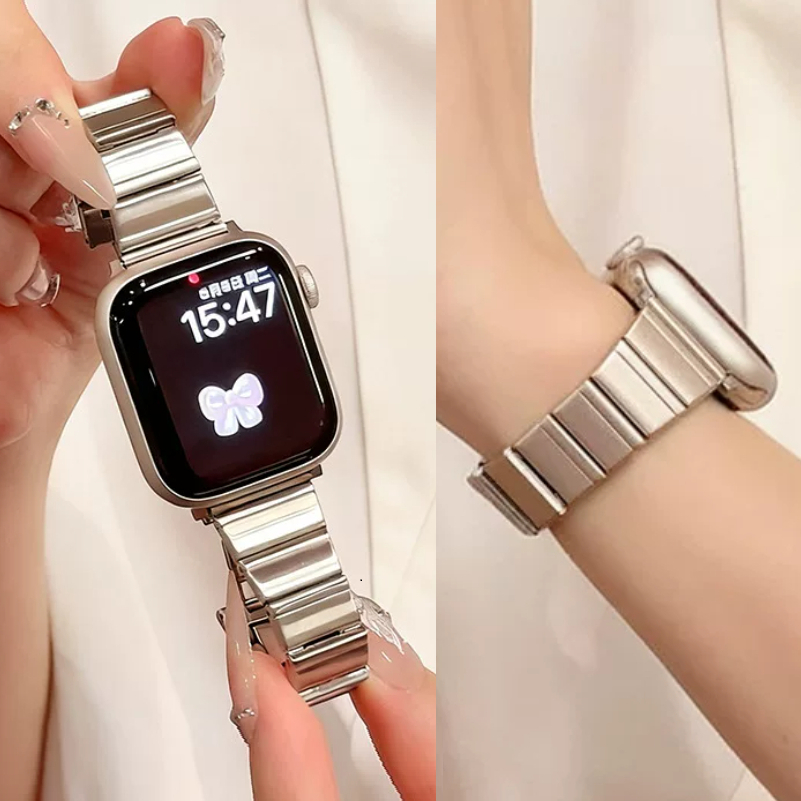 สายนาฬิกาข้อมือสแตนเลสสําหรับสายนาฬิกา ชุด11 10 9 87654321,SE,Ultra Metal i Wath Strap ขนาด 41mm 45mm 40mm,42mm,46mm,44mm 49mm Steel iwatch Strap Loop