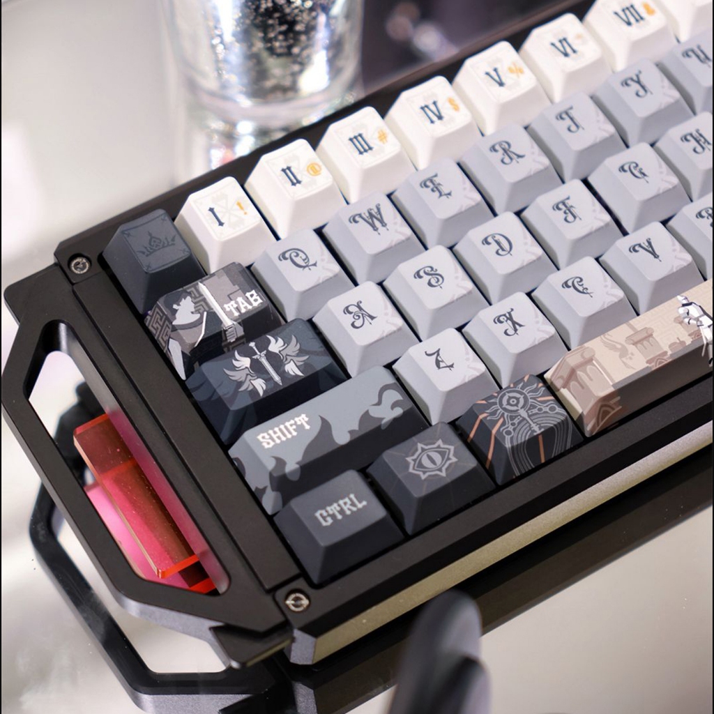 โหราศาสตร์ยุคกลาง Dye Sub PBT Keycap ชุด 130 คีย์ Cherry Profile Keycap สําหรับคีย์บอร์ดแบบกลไก
