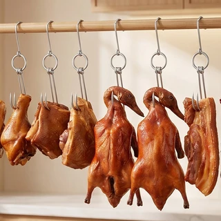 จัดส่งจากกรุงเทพฯ ตะขอสแตนเลส ตะขอเกี่ยวเป็ด/ไก่ย่าง/หมูย่าง ปลายแหลม ตะขอแขวนเนื้อสัตว์ เป็ด ไก่ หมู ปลา สำหรับร้านอาหาร อุปกรณ์ทำอาหารทนทาน