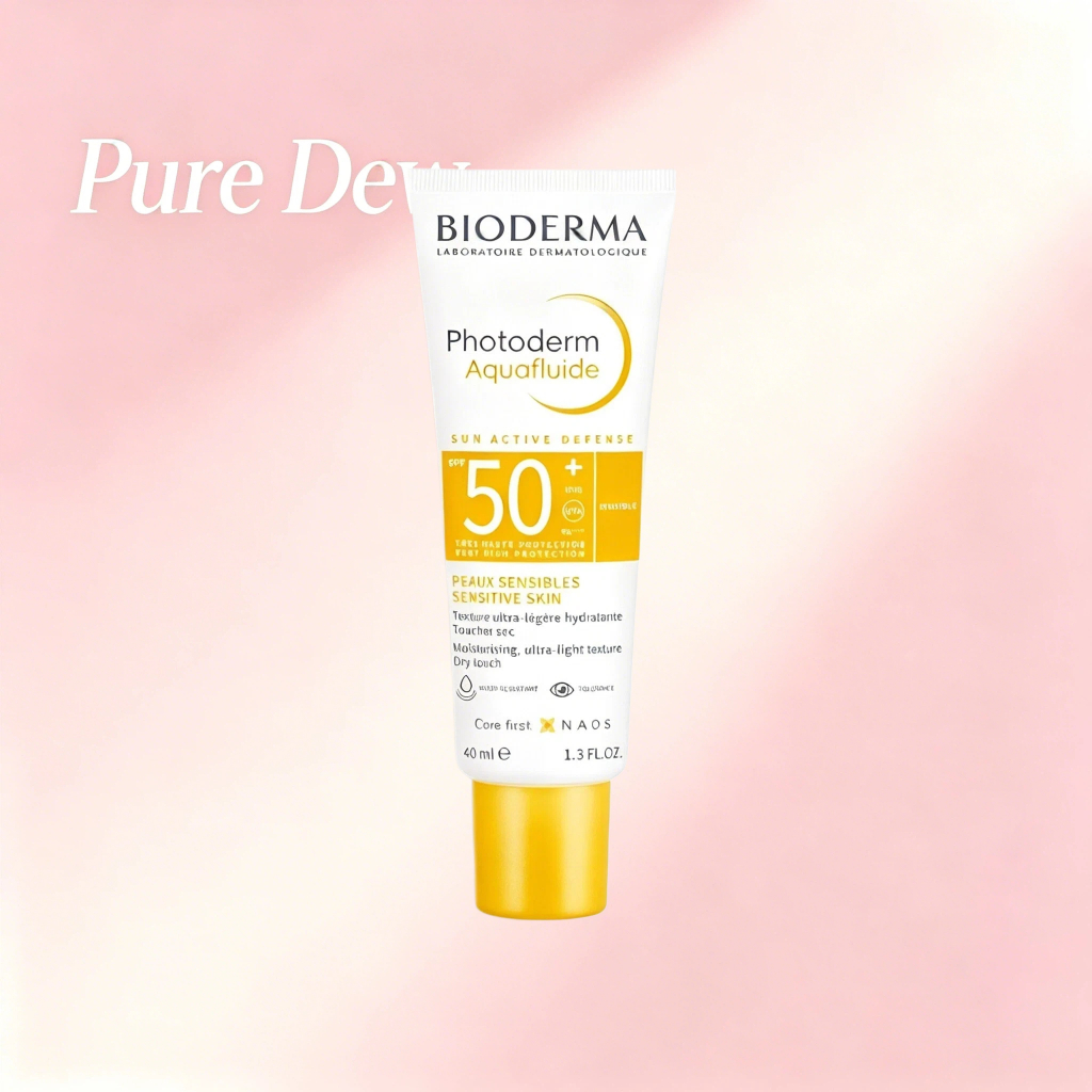Bioderma Photoderm Aquafluide SPF50+ Sunscreen 40mL,Dry-Touch Matte Waterproof Cream for Oily, Acne‐