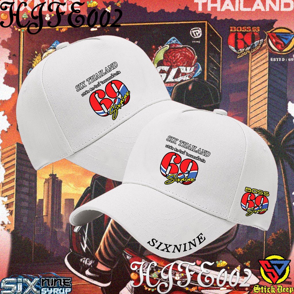 SIXNINE BOSS Thailand cap 69 พิมพ์ลายโลโก้ กันแดด กันลม หมวก Outdoor hat Unisex#01