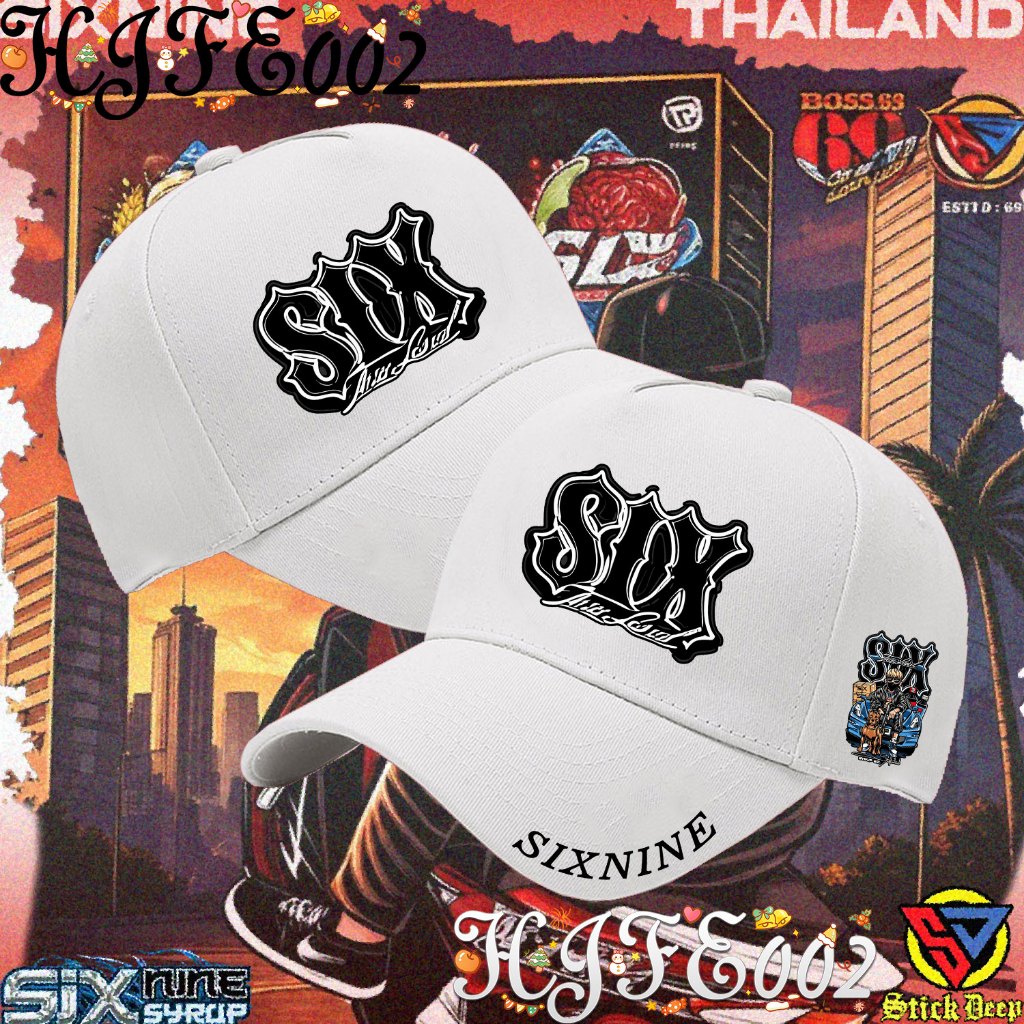 SIXNINE BOSS Thailand cap 69 พิมพ์ลายโลโก้ กันแดด กันลม หมวก Outdoor hat Unisex#010