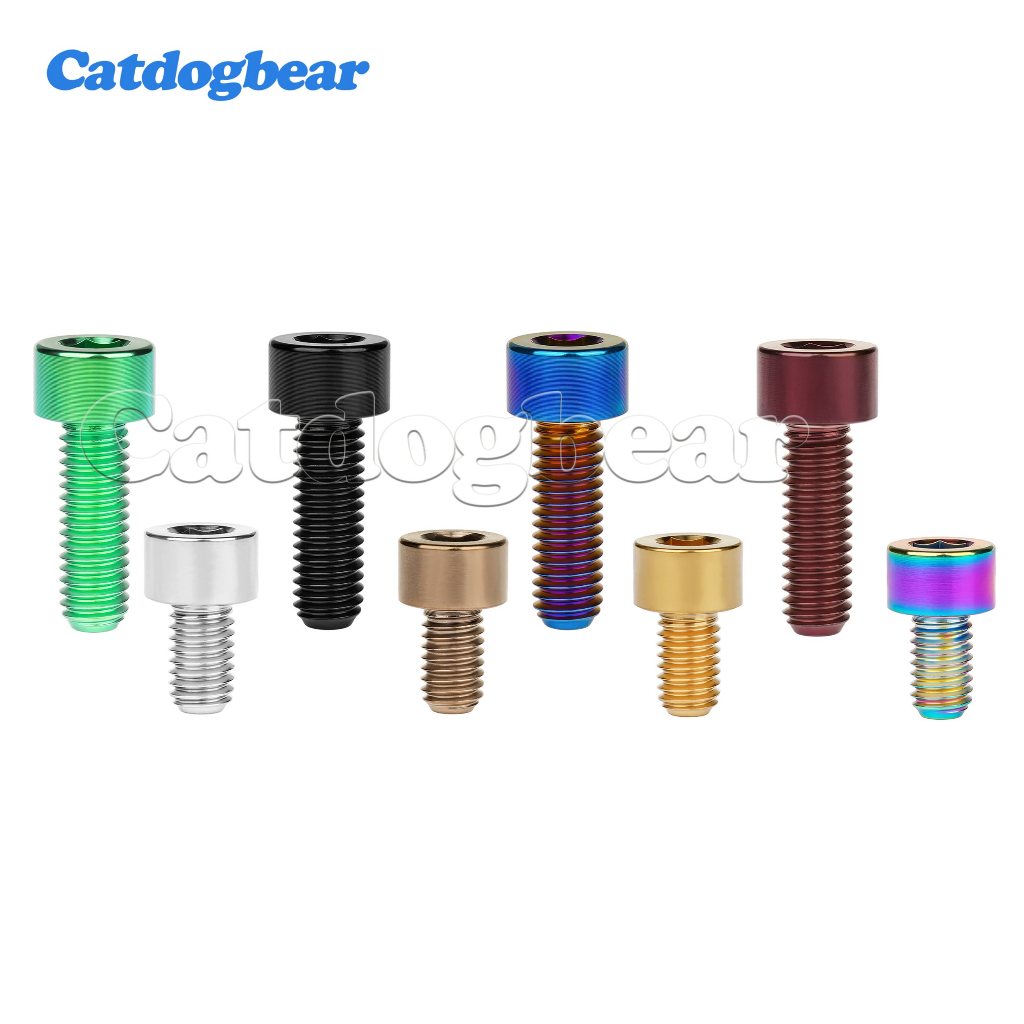Catdogbear ไทเทเนียม Ti สลักเกลียว M3 X 6 8 10 12 15 18 20 มม.สกรูหกเหลี่ยมด้านใน DIN912 สําหรับจักรยาน Ti Fastener