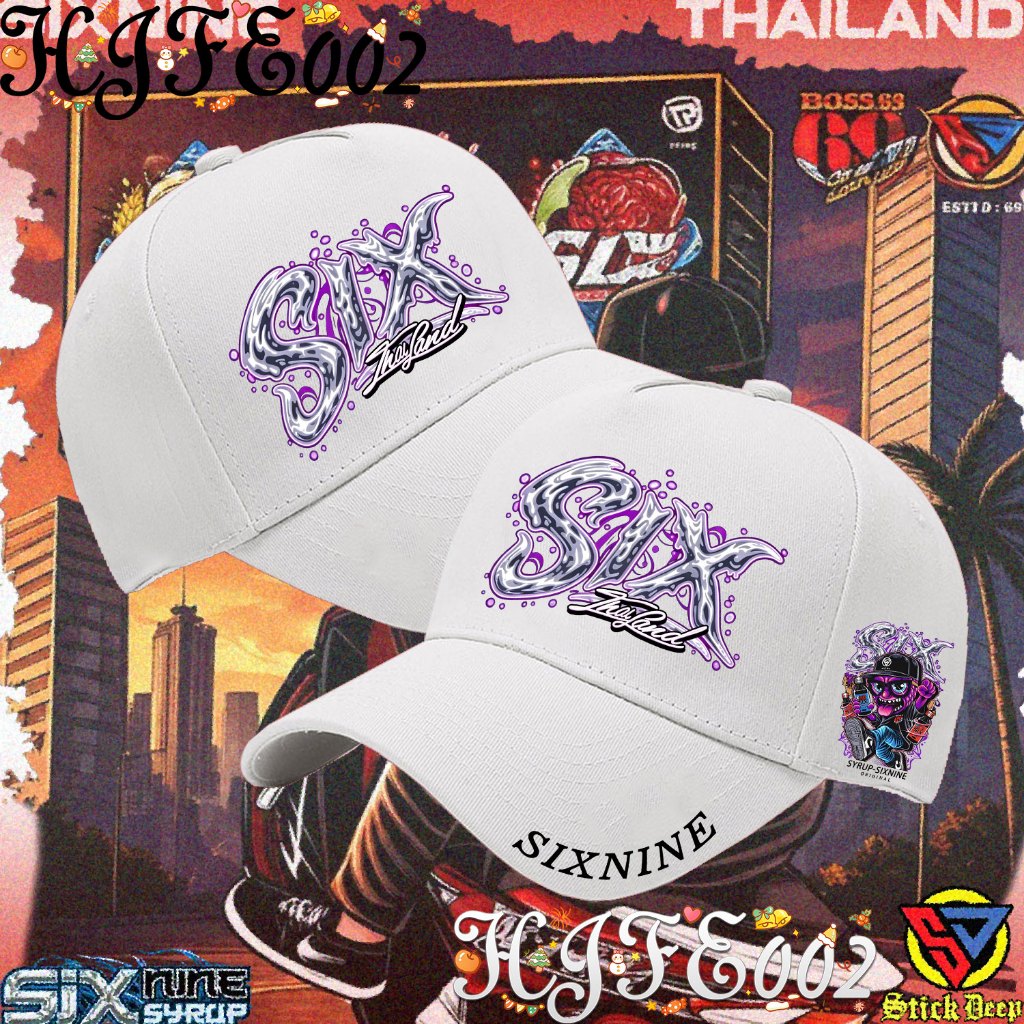 SIXNINE BOSS Thailand cap 69 พิมพ์ลายโลโก้ กันแดด กันลม หมวก Outdoor hat Unisex#011