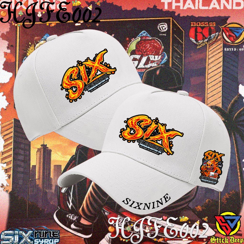 SIXNINE BOSS Thailand cap 69 พิมพ์ลายโลโก้ กันแดด กันลม หมวก Outdoor hat Unisex#013