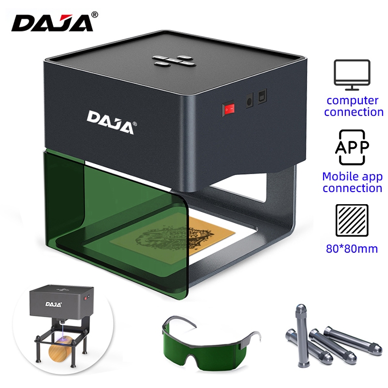 DAJA DJ6 ช่างแกะสลักเลเซอร์พร้อมคอลัมน์สูงขึ้นแบบพกพาเลเซอร์แกะสลักชุดสําหรับ DIY รองรับ Win/ระบบมือ