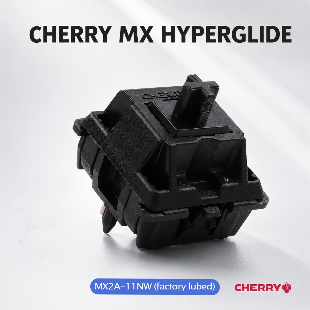 Cherry Hyperglide Switches MX Black/Brown Linear Switch สําหรับคีย์บอร์ดแบบกลไก 5 พินสวิตช์คีย์บอร์ด