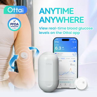 Ottai Continuous Glucose Monitoring System 24h Real-time Blood Sugar Test No Finger Pricking Ottai CGM