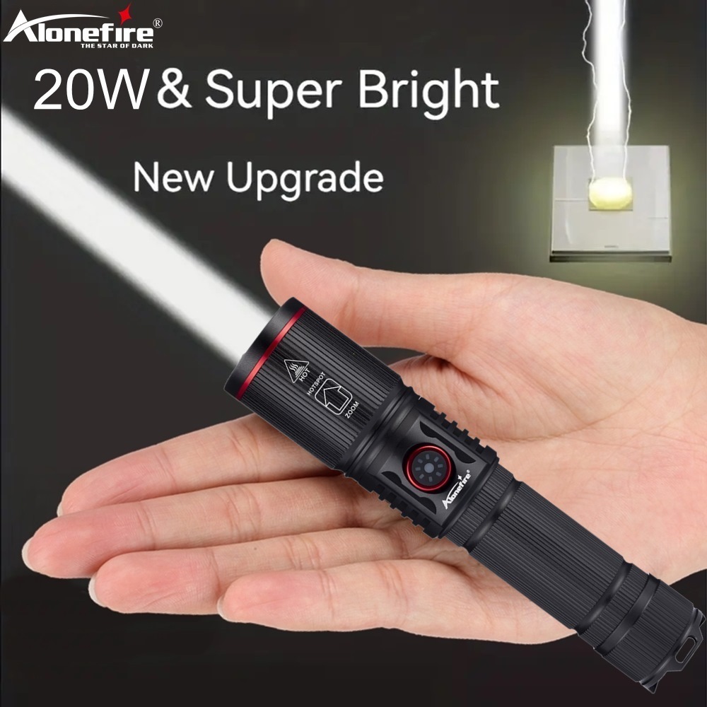 SV96 ไฟฉาย LED 20W ซูมได้ ทรงกลม พลังงานสูง ชาร์จ USB สําหรับตั้งแคมป์ ตกปลา กลางแจ้ง