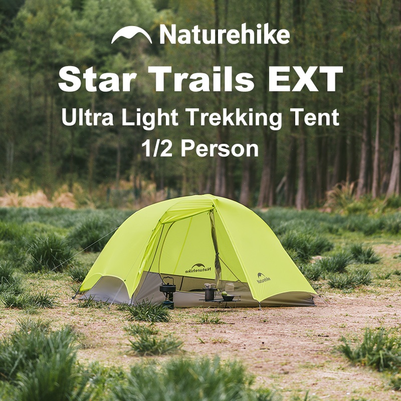 Naturehike Star Trails EXT เต็นท์ Ultralight Trekking เต็นท์กึ่งอิสระ 10D ไนลอน Backpacking กลางแจ้ง Professional Mountaineering