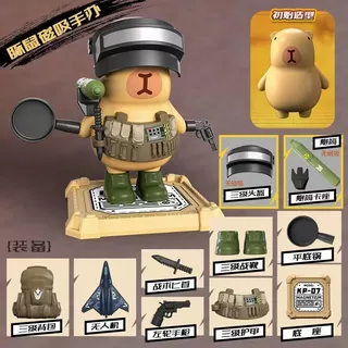 Kapibara แม่เหล็กรุ่น Army สีเขียวเดสก์ท็อป Iron Man ของเล่น Capybara เครื่องประดับ Iron Dolphin Man ฟรีชาย