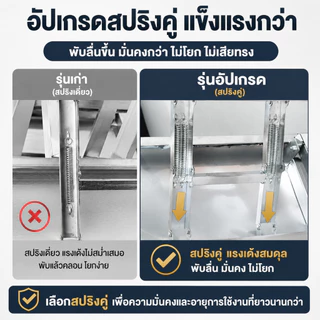 【ไม่ต้องติดตั้ง】โต๊ะพับสแตนเลส โต๊ะอาหาร โต๊ะทำงาน ขนาด 140/120/100/80cm น้ำหนักเบา แข็งแรง ทำความสะอาดง่าย รองรับได้ 4-10 ท่าน รับน้ำหนักได้ 800KG