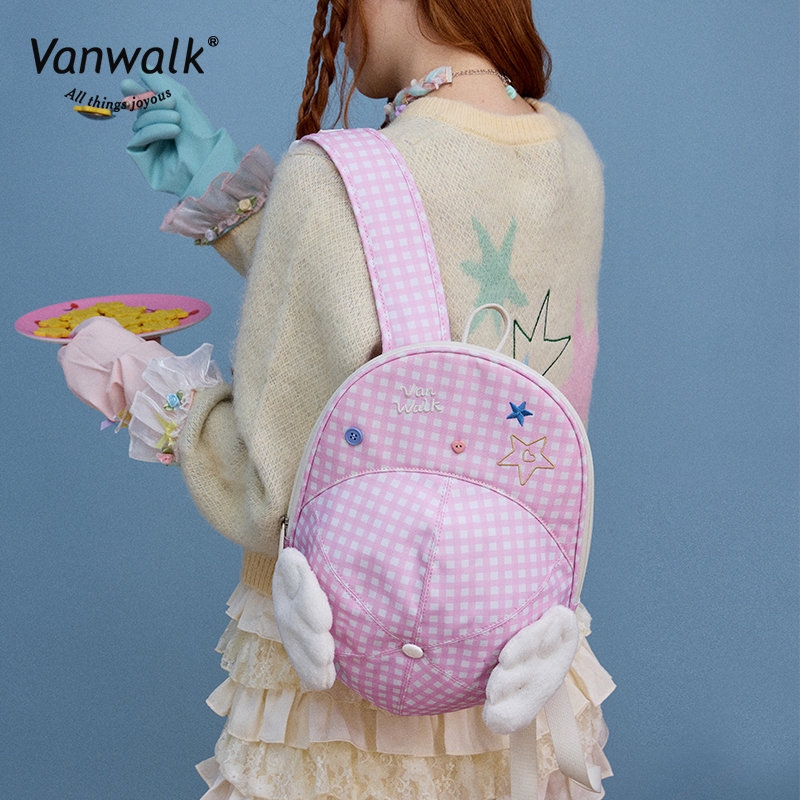 Vanwalk حقيبة ظهر نسائية Lucky Star بقبعة بيسبول V2880 — صورة 3