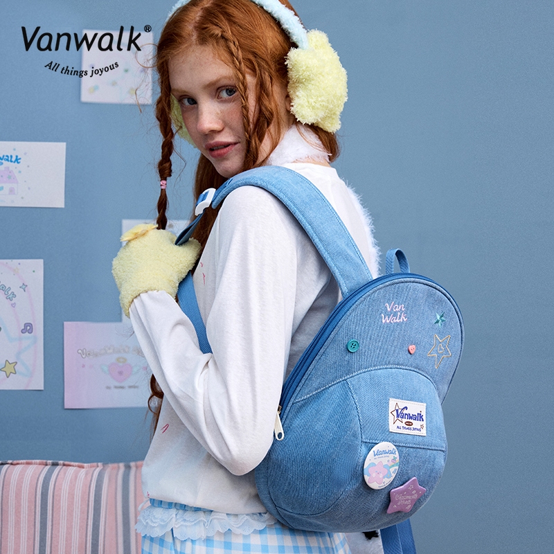 Vanwalk حقيبة ظهر نسائية Lucky Star بقبعة بيسبول V2880 — صورة 5