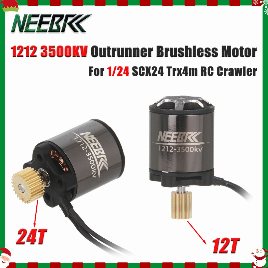 NEEBRC 1212 Outrunner มอเตอร์ไร้แปรง 3500KV 11T 24T เกียร์สําหรับ 1/24 SCX24 Trx4m RC Crawler ปีนเขา Drift รถรถบรรทุกอะไหล่อัพเกรด