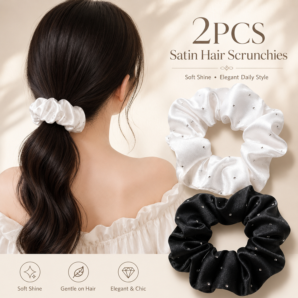 2 ชิ้นภาษาฝรั่งเศสคําขี้เกียจซาติน Polka Dot ผม Scrunchies เกาหลีผมอ่อนโยนผูกสไตล์ Bun เครื่องประดับผมสําหรับผู้หญิงทุกวัน Commute ออกเดทสบายๆการจับคู่
