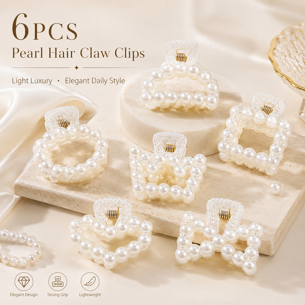 Insอินเทรนด์6ชิ้นMini Pearl BowผมClawคลิป2022ใหม่ElegantกลับหัวผมClrettesความงามอุปกรณ์เสริมผมสําหรับภาพทุกวันจัดแต่งทรงผม