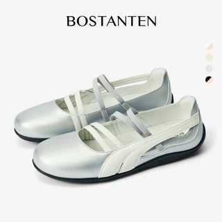 BOSTANTEN รองเท้าแมรี่เจนสไตล์บัลเล่ต์ รองเท้าคัทชูผู้หญิง สวมใส่สบาย น้ำหนักเบา ไม่กัดเท้า Blackpink