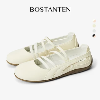 BOSTANTEN รองเท้าแมรี่เจนสไตล์บัลเล่ต์ รองเท้าคัทชูผู้หญิง สวมใส่สบาย น้ำหนักเบา ไม่กัดเท้า Blackpink