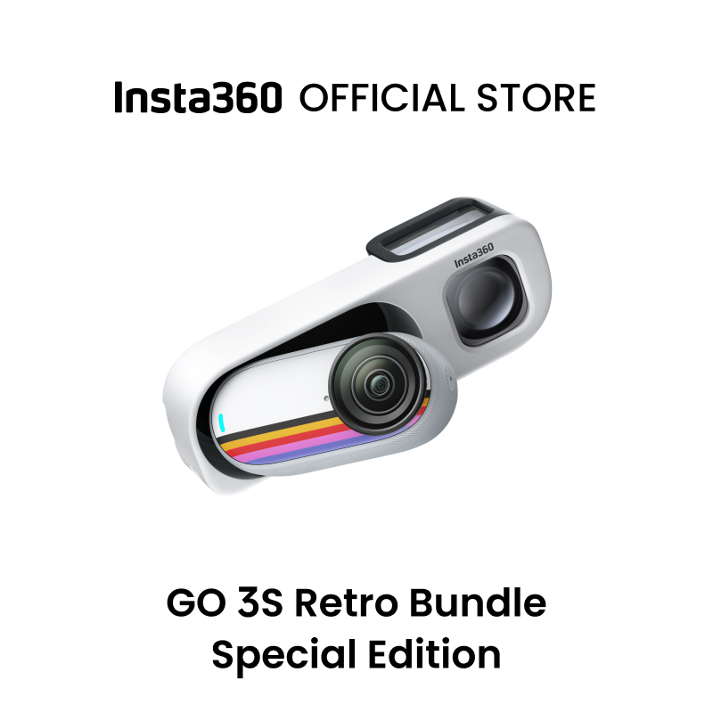 [ใหม่ LAUNCH] Insta360 GO 3S Retro Bundle Special Edition 128GB สีแดง - กล้อง Vlogging 4K, Hands-Free POV Cam, ตัวกรองย้อนยุค, 4K30fps, การเข้ารหัสพิเศษ, น้ําหนักเบาสวมใส่