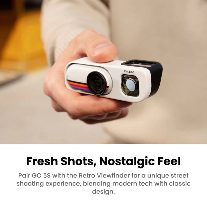 Insta360 GO 3S Retro Bundle รุ่นพิเศษ 128GB สีแดง - กล้อง Vlogging 4K ขนาดเล็ก, แฮนด์ฟรี POV Cam, ตัวกรองย้อนยุค, 4K30fps, การเข้ารหัสพิเศษ, น้ําหนักเบา thumbnail 4