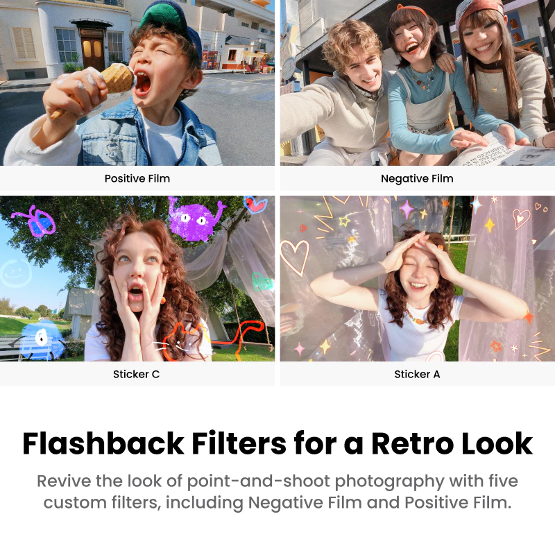 Insta360 GO 3S Retro Bundle รุ่นพิเศษ 128GB สีแดง - กล้อง Vlogging 4K ขนาดเล็ก, แฮนด์ฟรี POV Cam, ตัวกรองย้อนยุค, 4K30fps, การเข้ารหัสพิเศษ, น้ําหนักเบา thumbnail 5