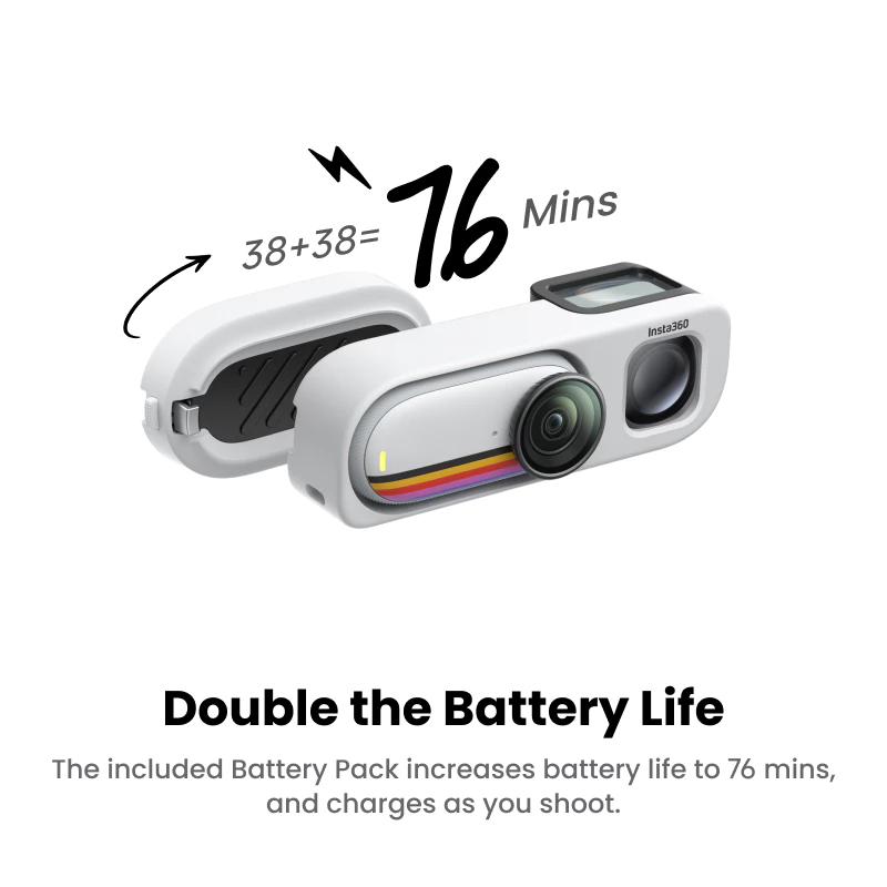 Insta360 GO 3S Retro Bundle รุ่นพิเศษ 128GB สีแดง - กล้อง Vlogging 4K ขนาดเล็ก, แฮนด์ฟรี POV Cam, ตัวกรองย้อนยุค, 4K30fps, การเข้ารหัสพิเศษ, น้ําหนักเบา thumbnail 9