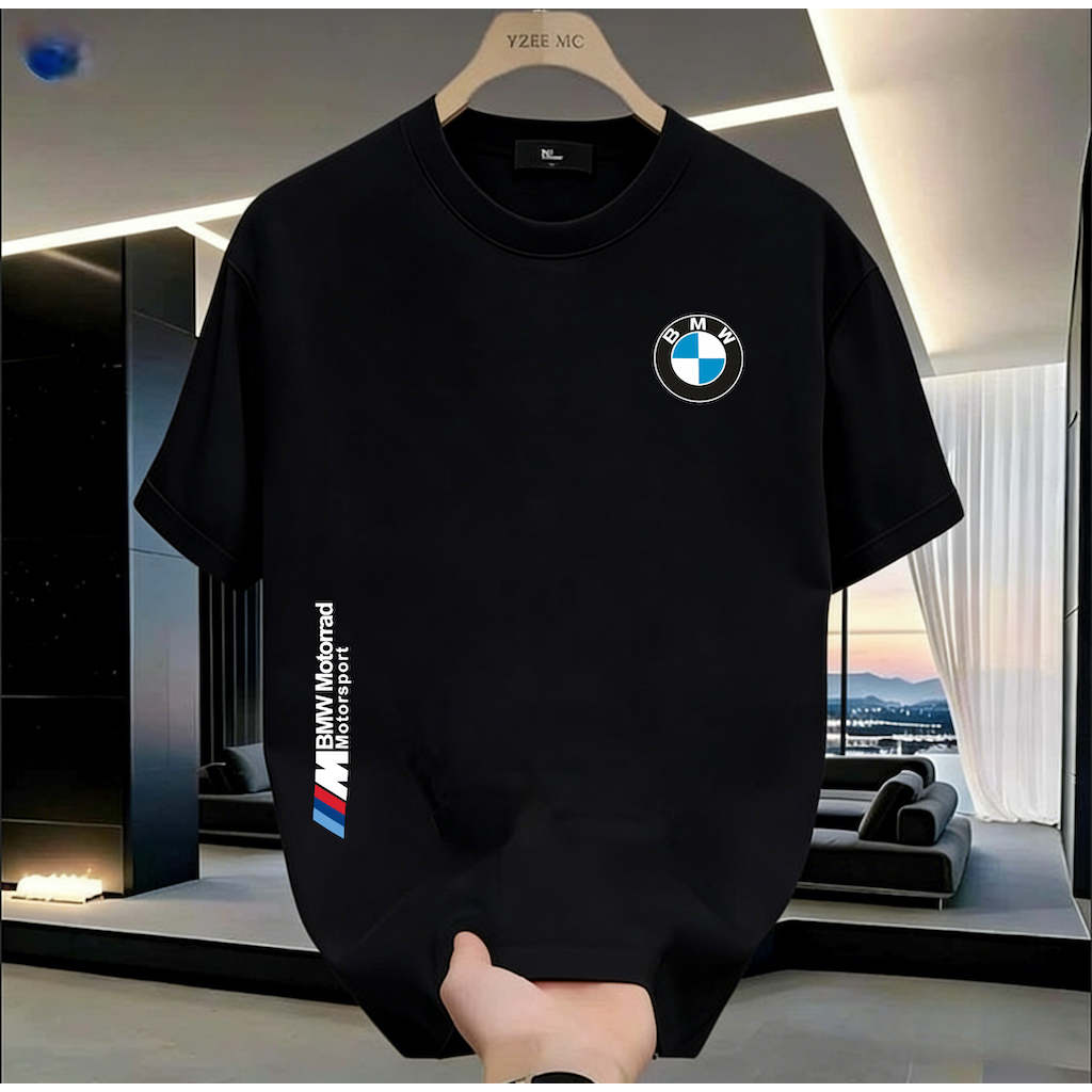 BMW M Power Racing การ์ตูนเสื้อยืดแขนสั้น Unisex หลวมสบายๆฤดูร้อนรถจักรยานยนต์ Street สวมใส่ครึ่งแขน