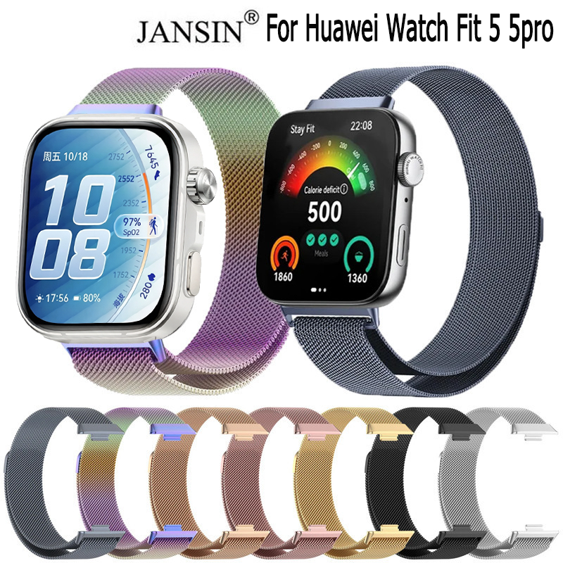 สาย สำหรับ Huawei Watch Fit 5 5Pro magnetic loop สายนาฬิกาข้อมือ สเตนเลส สำหรับ สมาร์ทวอทช์  สายนาฬิกา