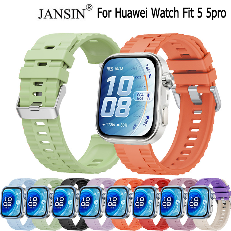 ซิลิโคนสายกีฬา สําหรับ Huawei Watch Fit 5 5 Pro fit 4 สายรัดข้อมือเปลี่ยน SmartWatch สร้อยข้อมือสําหรับ Huawei Watch Fit 4 pro Band อุปกรณ์เสริม