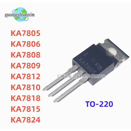 5PCS KA7805 KA7806 KA7808 KA7809 KA7812 KA7810 KA7818 KA7815 KA7824 TO-220 ปลั๊กตรงสาม terminal แรงด