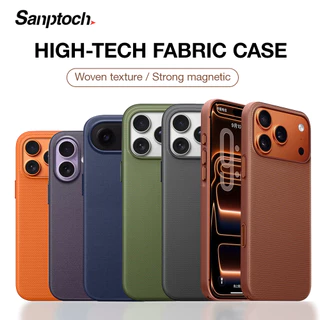 Sanptoch สําหรับแม่เหล็กทอเคสโทรศัพท์สําหรับ iPhone 17 16 15 14 13 PRO MAX หรูหรา Matte กันกระแทกปกหลังสําหรับ iPhone 17 PRO MAX ผิวป้องกันปลอก
